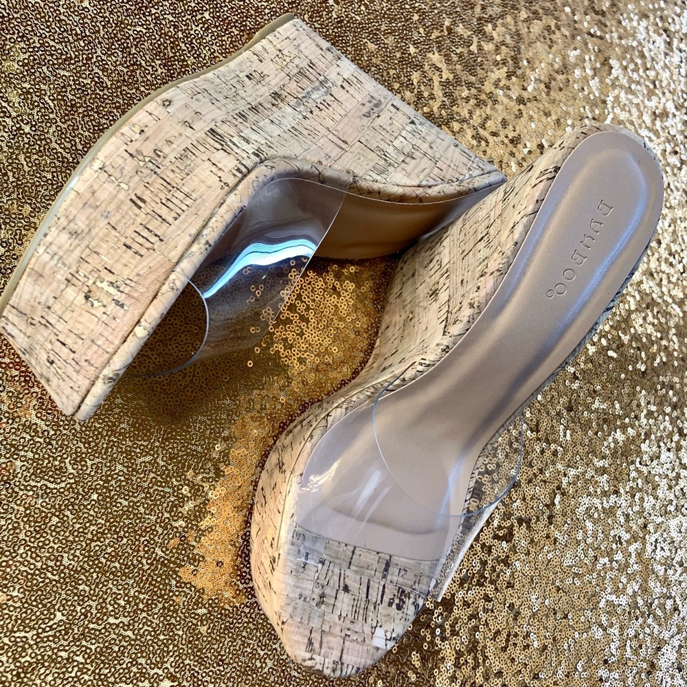 Clear Wedge Heels